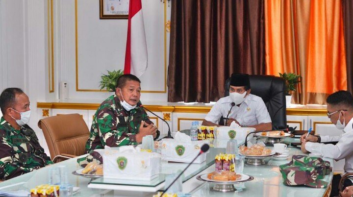 Berita PPU Terkini - Kunjungan tim dari Mabes TNI AD di Kantor Bupati Penajam Paser Utara, Rabu (24/03).