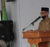 Plt Sekda PPU, Muliadi saat hadiri pelantikan Guru Pendidikan Agama Islam di Kantor Kemenag PPU, Senin (31/05).