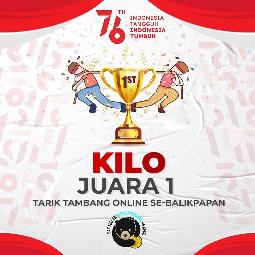 Daerah Kilo juara 1 tarik tambang online se-balikpapan