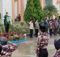 Suasana apel peringatan Hari Sumpah Pemuda di halaman depan kantor Sekretariat Kabupaten PPU