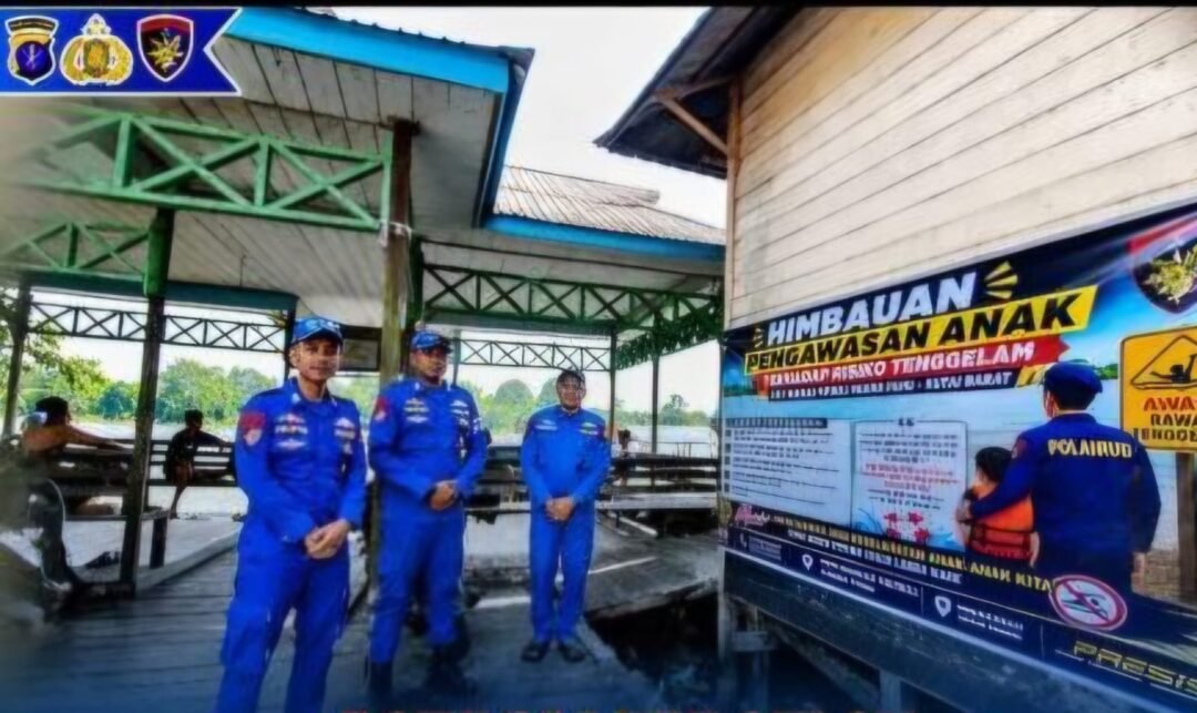 Cegah Kecelakaan Sungai, Ditpolairud Polda Kaltim Turun Langsung Edukasi Warga dan Anak-anak di Muara Pahu