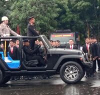 Guyuran Hujan Warnai Upacara HUT Bhayangkara ke-80 di Halaman Dome, Polda Kaltim Teguhkan Komitmen Kawal Pembangunan IKN