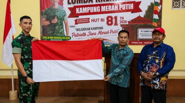 Sambut HUT RI, Kodim 0912/Kubar Gelar Lomba Kampung Merah Putih di Sumber Sari