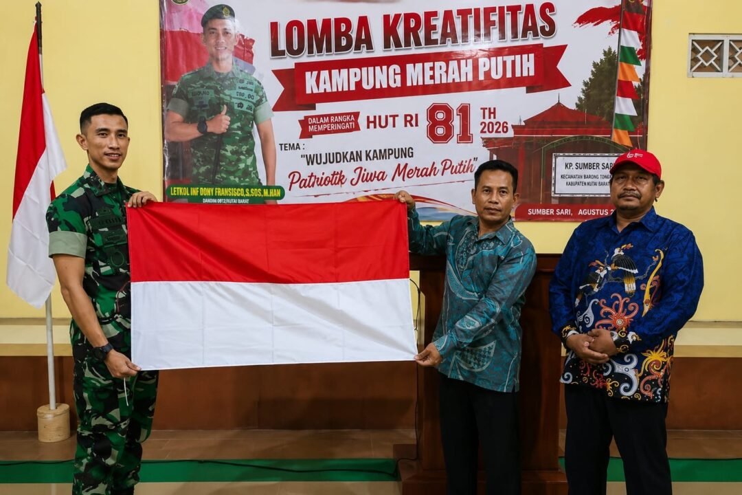 Sambut HUT RI, Kodim 0912/Kubar Gelar Lomba Kampung Merah Putih di Sumber Sari