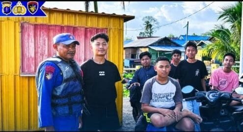 Polisi RW Ditpolairud Polda Kaltim Gencar Sambangi Handil Terusan: Jalin Erat Sinergi, Bentengi Pesisir dari Gangguan Kamtibmas