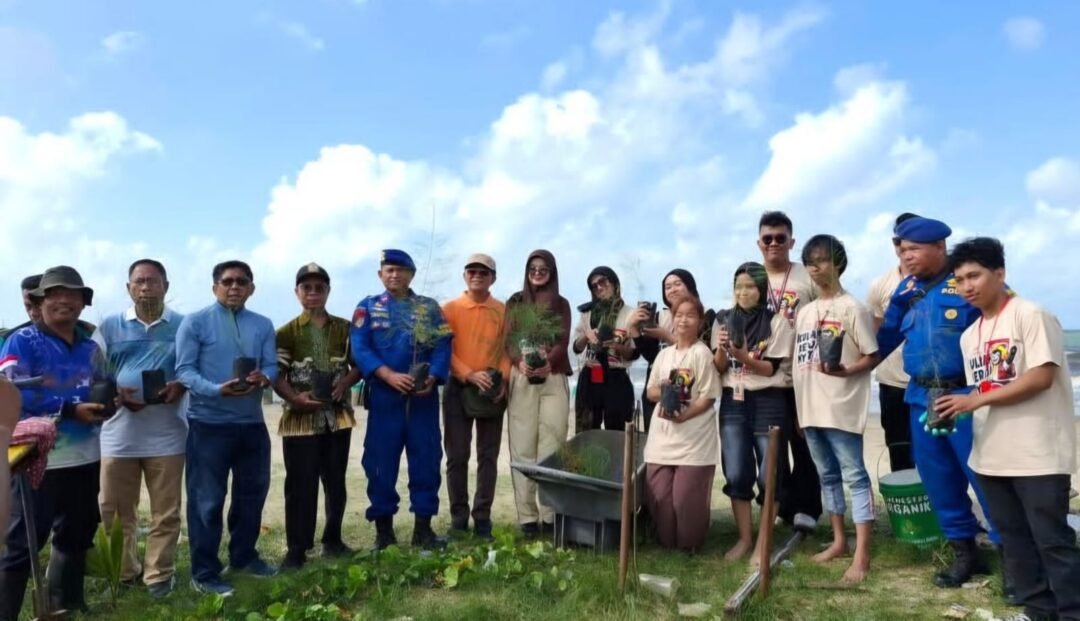 Tanam Cemara Laut, Ditpolairud Polda Kaltim Eratkan Sinergi Lestarikan Pesisir Cegah Abrasi