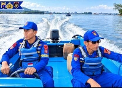 Imbau Keselamatan & Pantau Cuaca, Ditpolairud Pastikan Alur Perairan Tenggarong Aman
